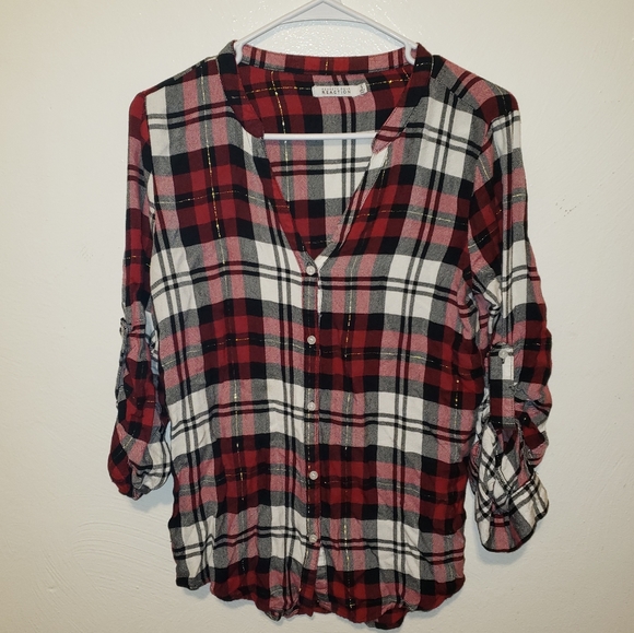 Kenneth Cole Reaction Tops - Kenneth Cole Reaction Plaid Shirt